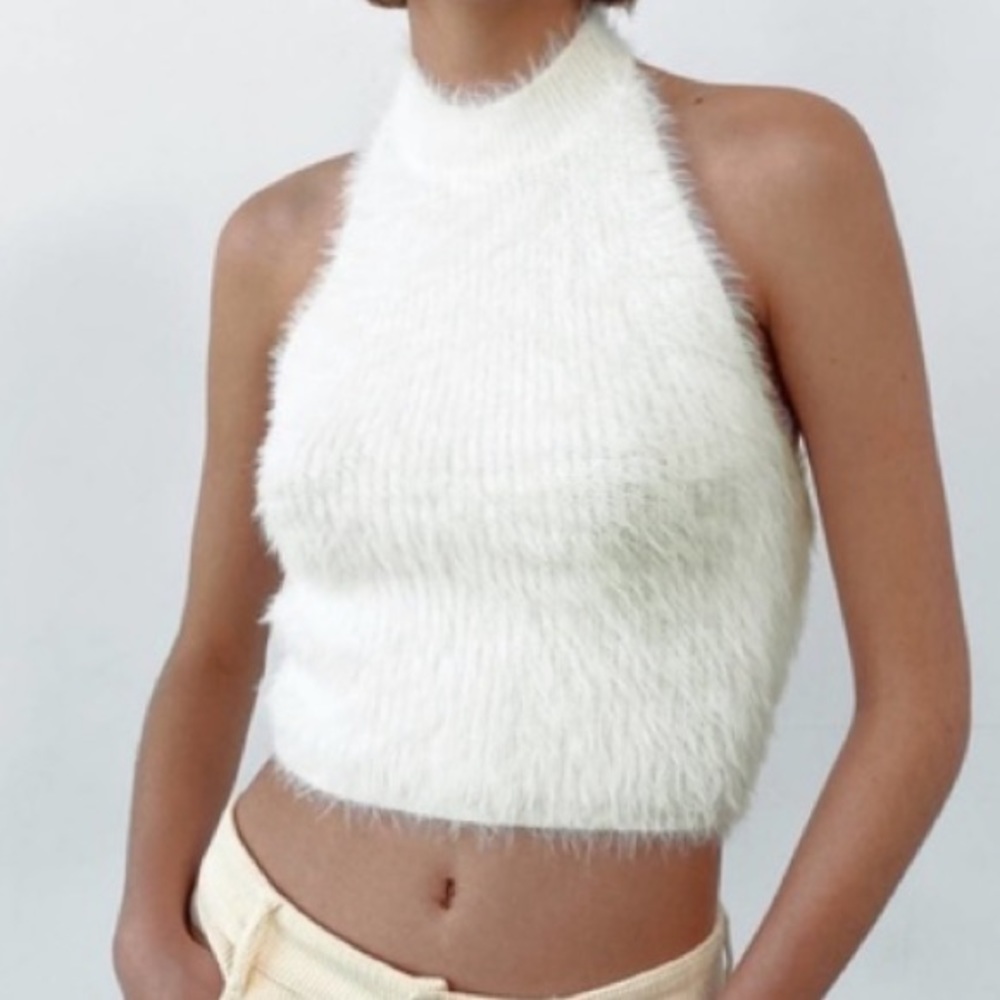 Zara fur halter top